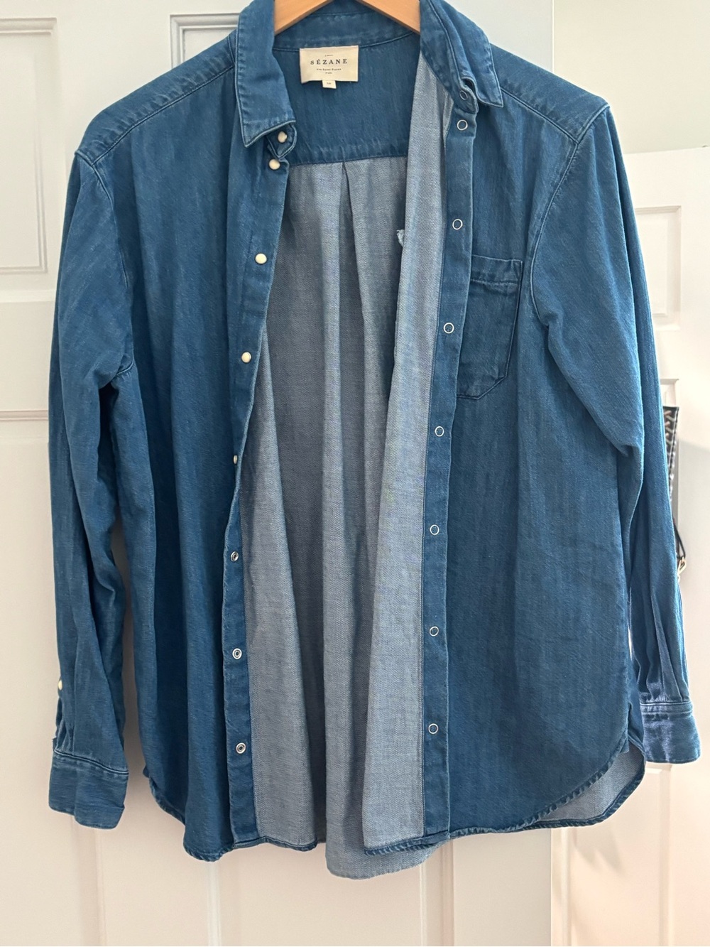 Sézane Blue Denim Blouse - Picture 2 of 3